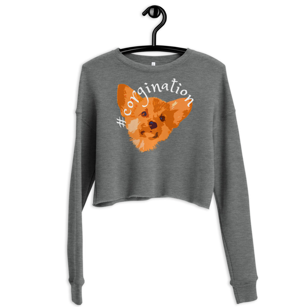Gift for dog lovers. #corgination cropped sweatshirt for girls. Streetwear for women WickedYo.